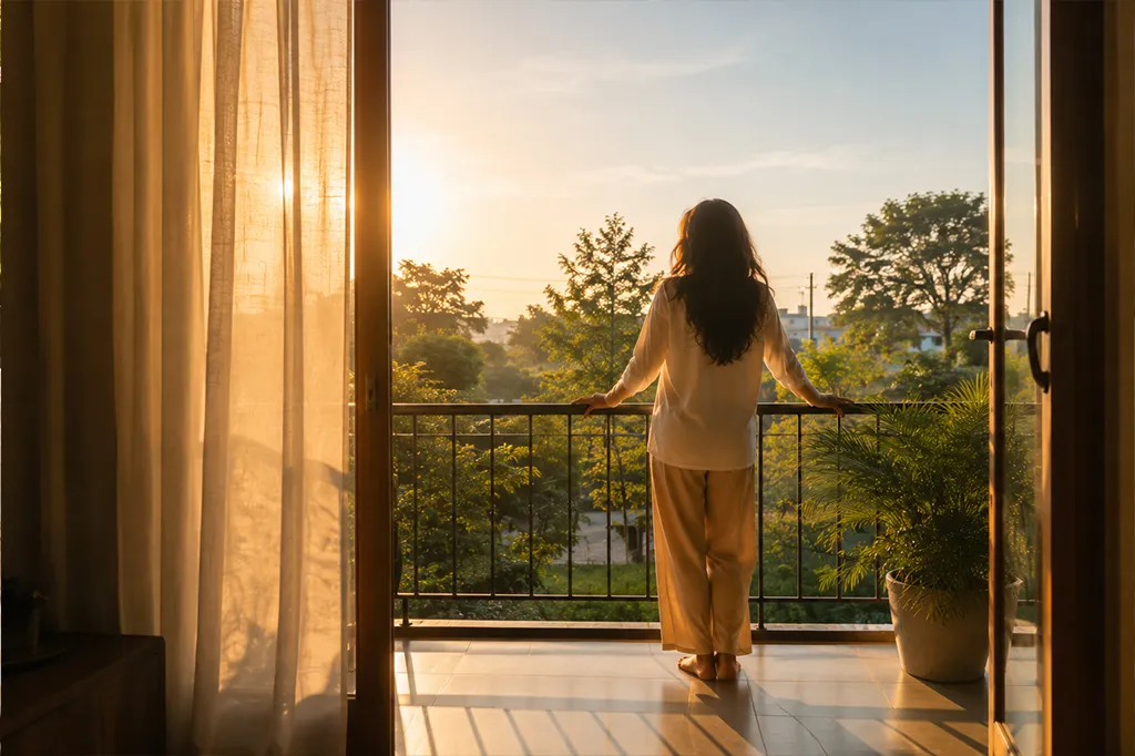 Morning open skies and entrance at Vara Farm Haven
